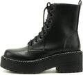 Soda FLING Women Chunky Lug Sole Lace up Combat Ankle Boot - Bold