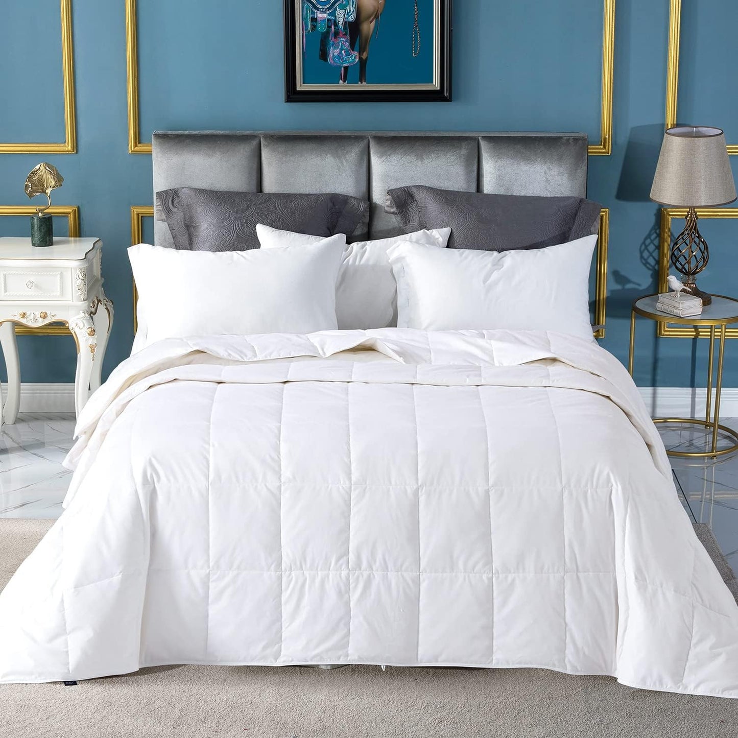 Globon Summer Down Comforter for Hot Sleepers, Queen Size