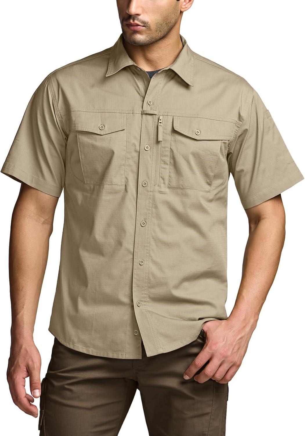 CQR Men's Short Sleeve Tactical Shirts for Outdoor Adventures