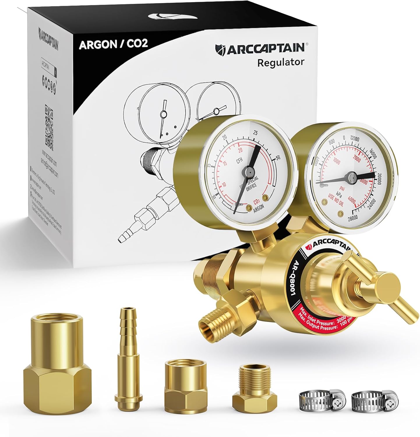 ARCCAPTAIN Argon CO2 Regulators for MIG and TIG Welding