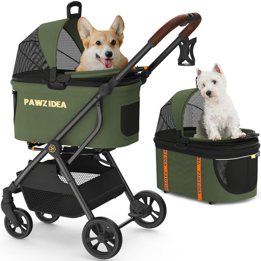 PAWZIDEA Pet Stroller 4 in 1: Lightweight Jogger for Pets