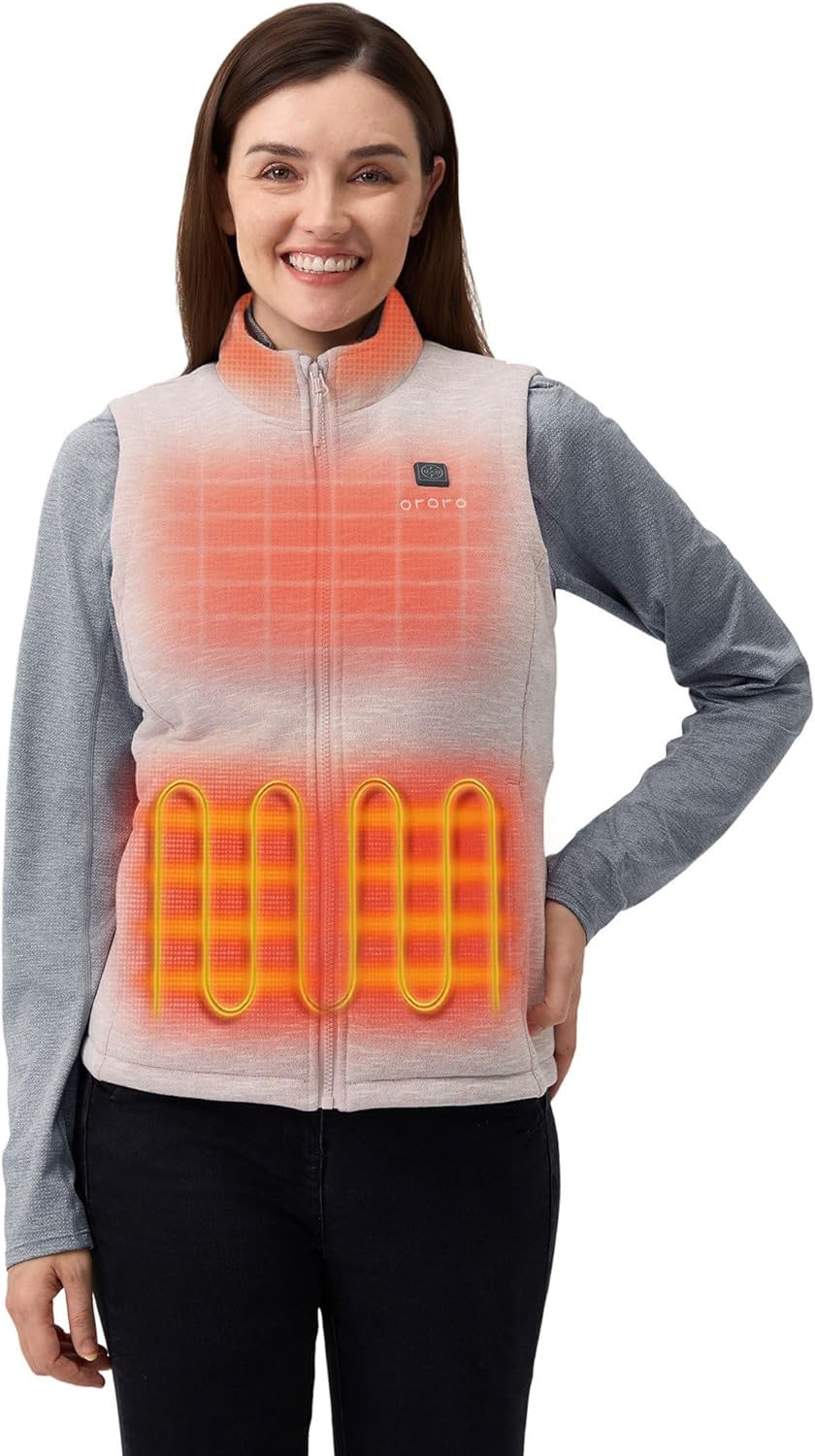 ORORO Women's Heated Fleece Vest with Collar for Ultimate Warmth