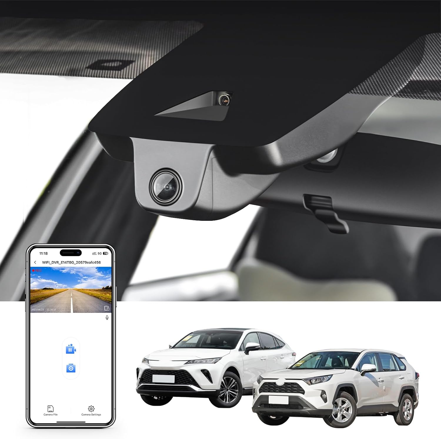 4K Dash Cam for Toyota RAV4 & Venza 2019-2024 with WiFi