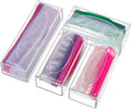 FEMELI Food Bag Storage Organizer - 4 Clear Drawer Baggie Boxes