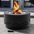 Smokeless 28 in Round Fire Pit with Removable Ash Pan - Portable Heat