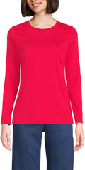 Lands' End Women's Relaxed Supima Cotton Long Sleeve Crew (Style DRSQ)