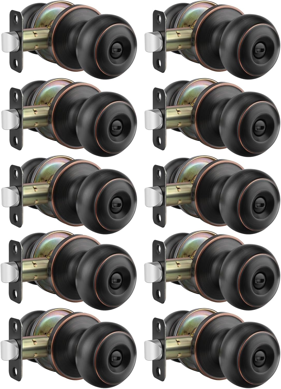 Haidms Oil Rubbed Bronze Door Knobs for Bedroom and Bathroom