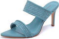 Clear Pointed Toe Heels Sandals Transparent Strap Stiletto Mules