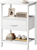 Huuger Night Stand with Fabric Drawer and Mesh Shelf Design
