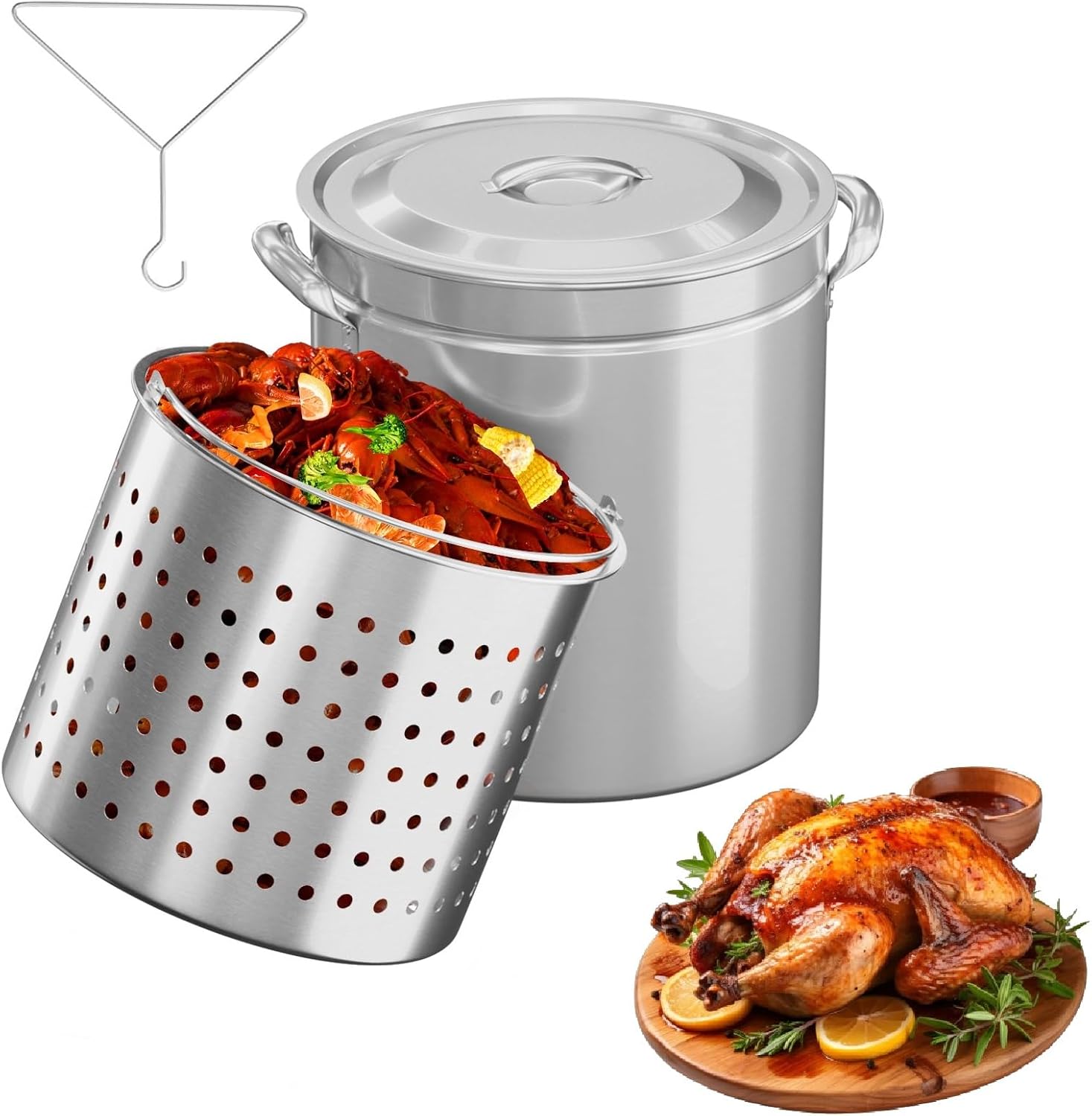 ROVSUN 36-Quart Stainless Steel Turkey Fryer & Seafood Boil Pot