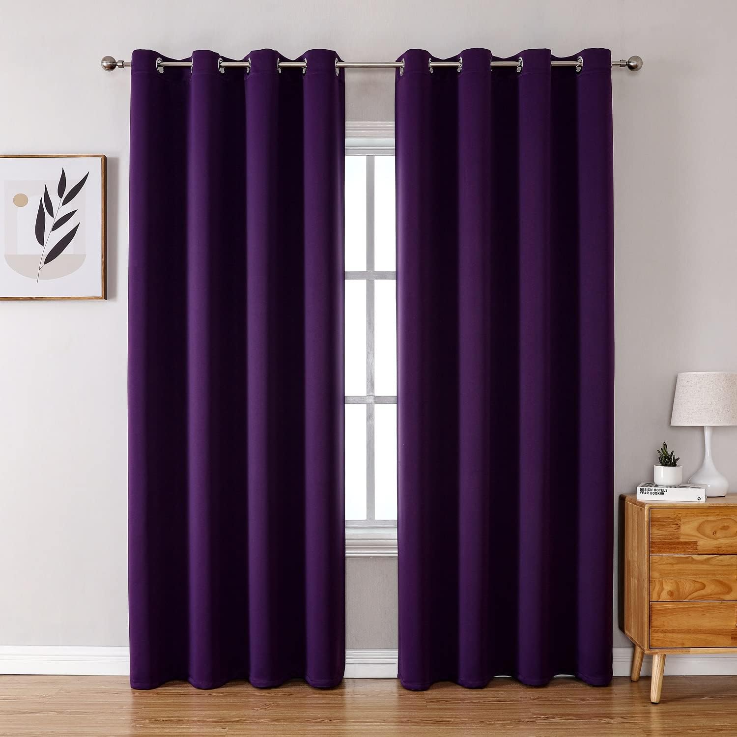 ChrisDowa Grommet Blackout Curtains for Bedroom and Living Room