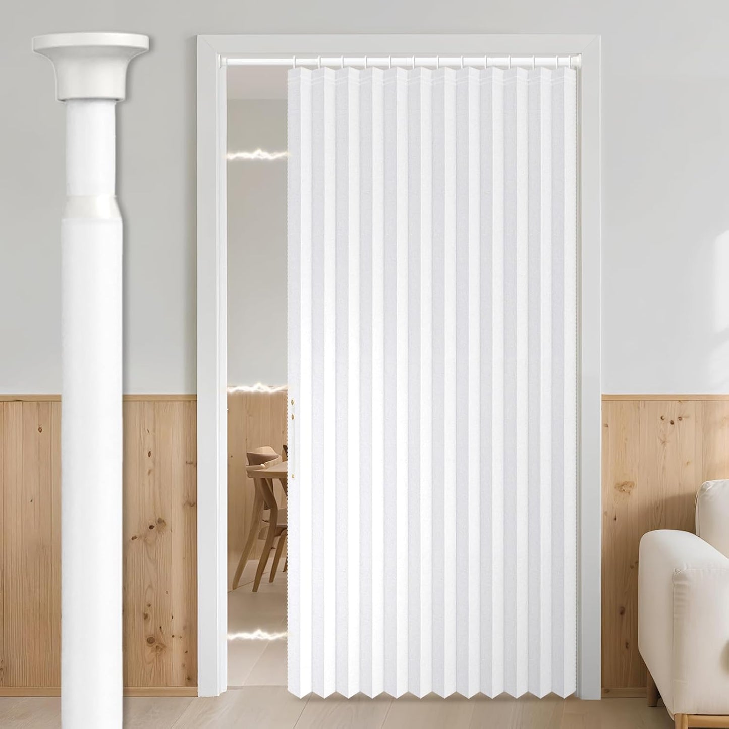 AJAZZ 100% Blackout Magnetic Door Curtain for Home Decor