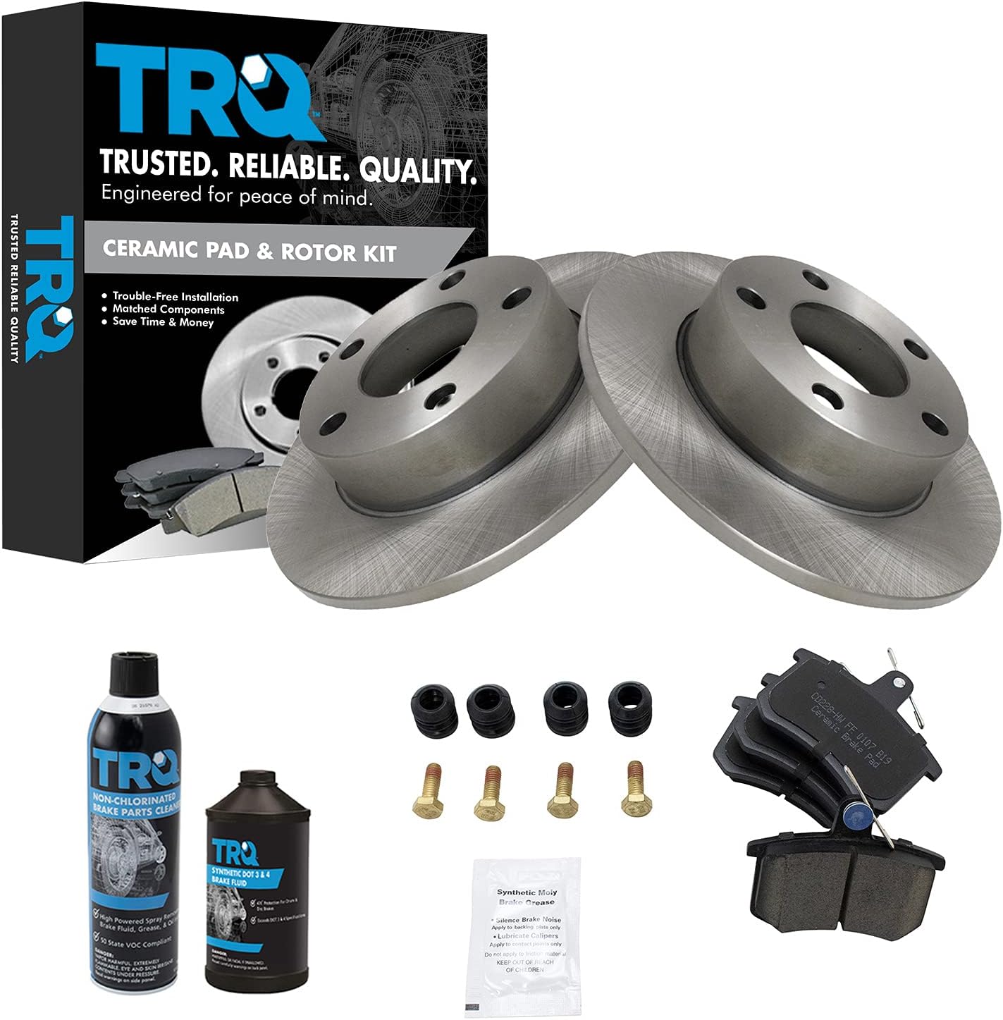 TRQ Rear Brake Pad & Rotor Kit for 1996-2002 Audi A4 Quattro