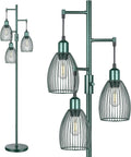 Dimmable Industrial Floor Lamp with 3 Teardrop Cages - Stepless