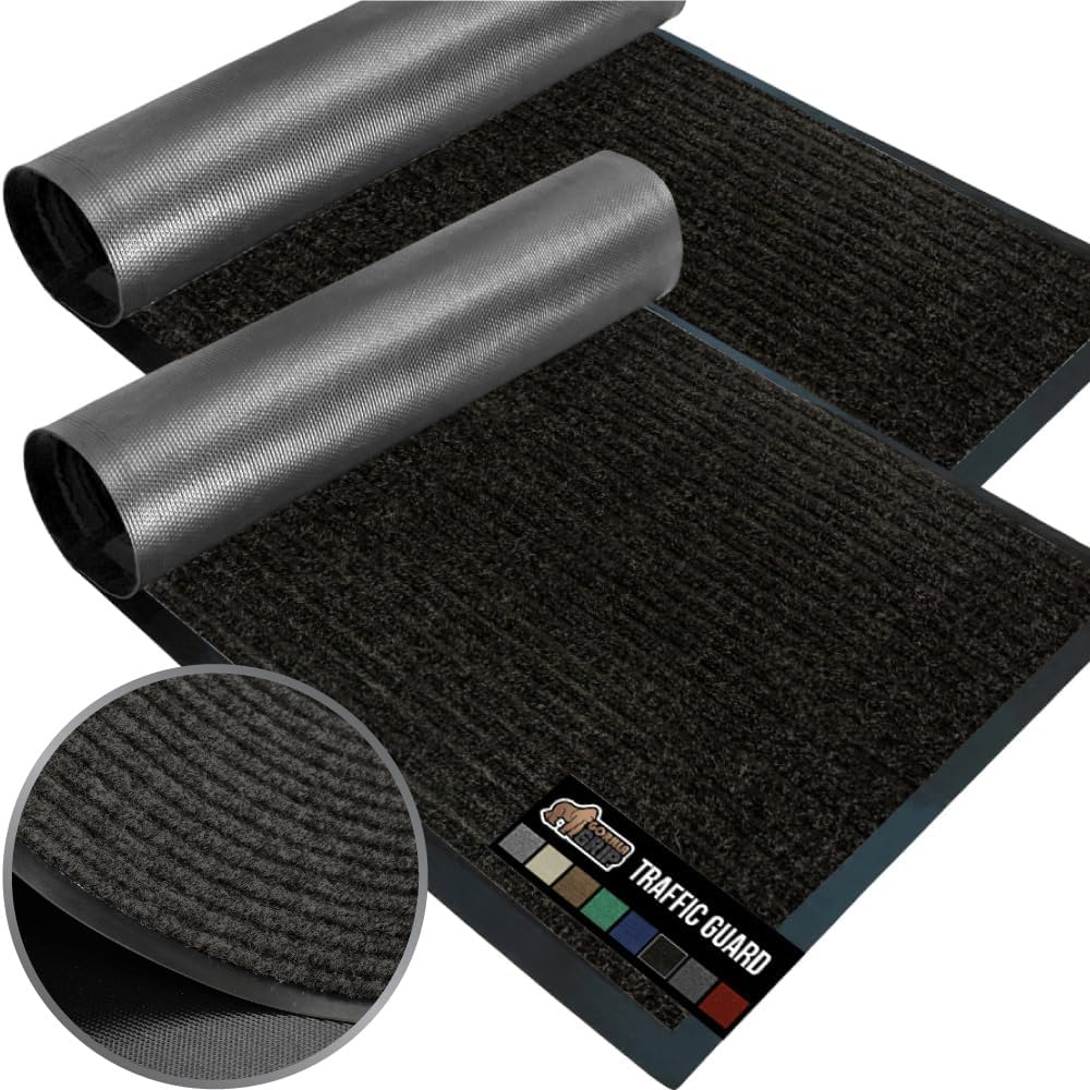 GORILLA GRIP Traffic Guard Doormat 2 Pack for High Traffic Areas