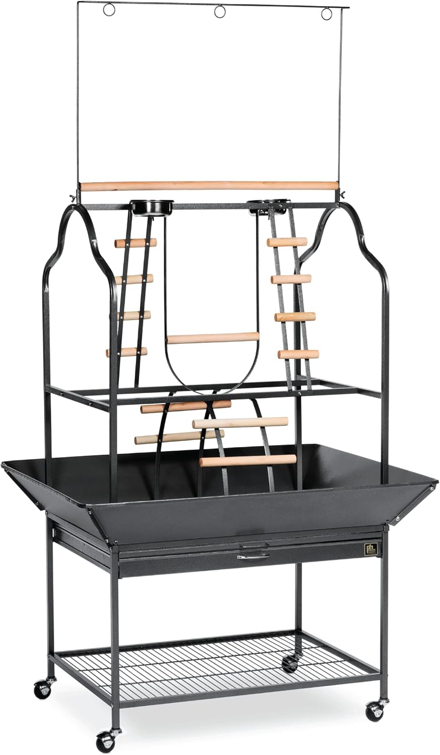 Large Parrot Playstand with Wheels for Active Birds and Pets