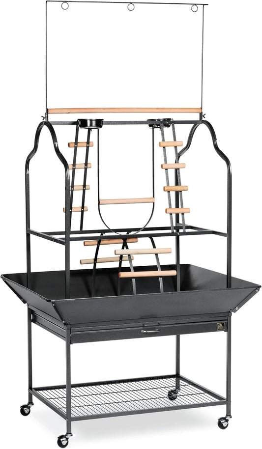 Large Parrot Playstand with Wheels for Active Birds and Pets