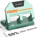 AFMAT 3 Hole Punch Heavy Duty for 40 Sheets with Metal Guide