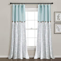 Lush Decor Botanical Garden Linen Curtain 84 Blue/Gray