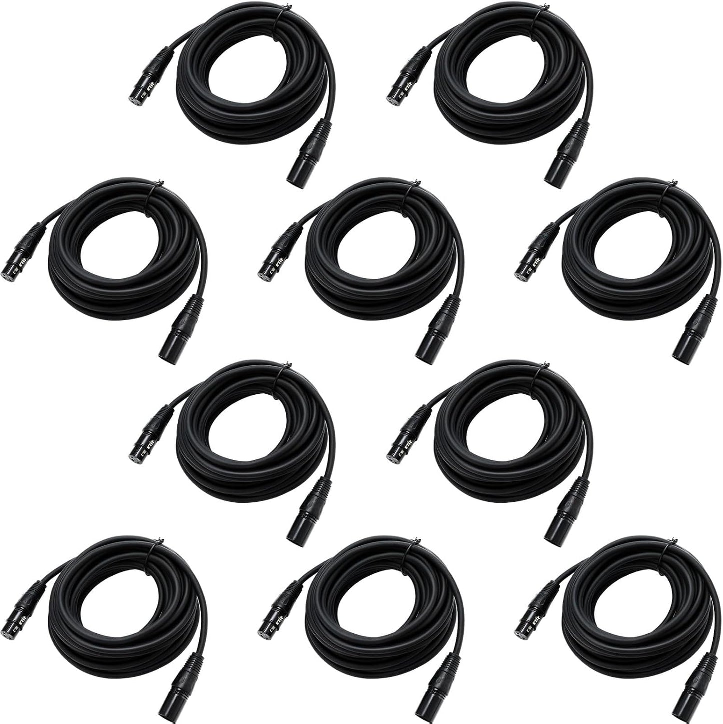 Kanayu 10 Pack DMX Cables 26.3ft for Stage Lighting and DJ