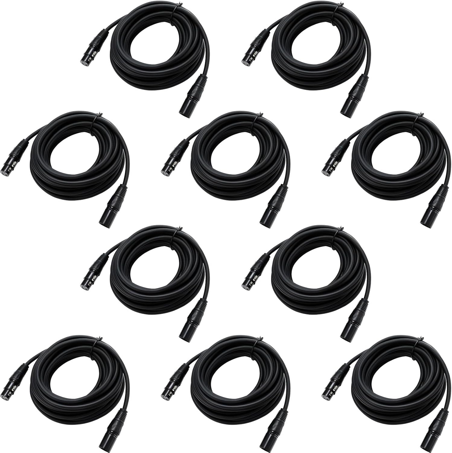 Kanayu 10 Pack DMX Cables 26.3ft for Stage Lighting and DJ