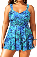Plus Size Tankini Swimsuit - Flowy Swim Dress with Shorts Eve