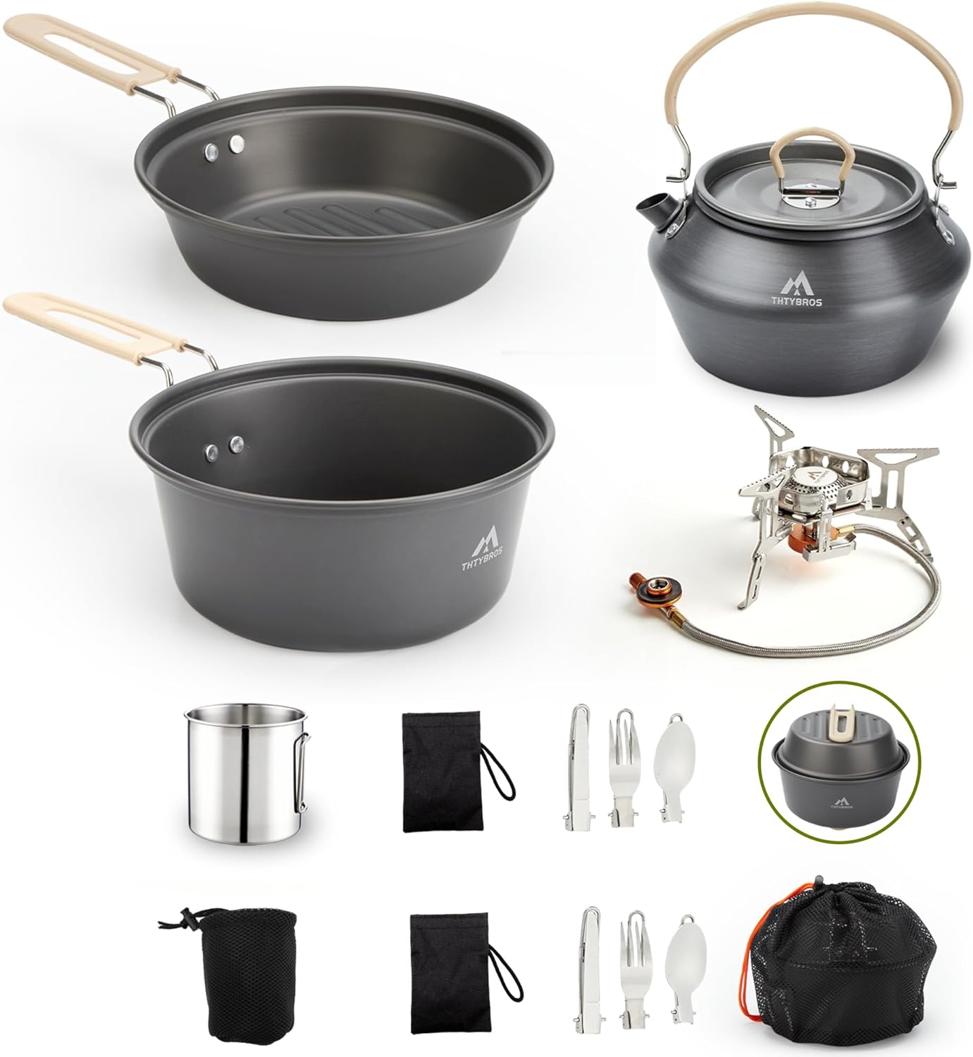 17pcs Camping Cookware Kit for Hiking and Outdoor Adventures