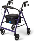 Medline Aluminum Rollator Walker with Seat, Lightweight 6-Wheel
