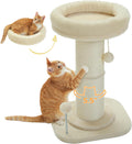 PEQULTI Cat Scratching Post Tall Scratcher with Removable Fluffy Bed