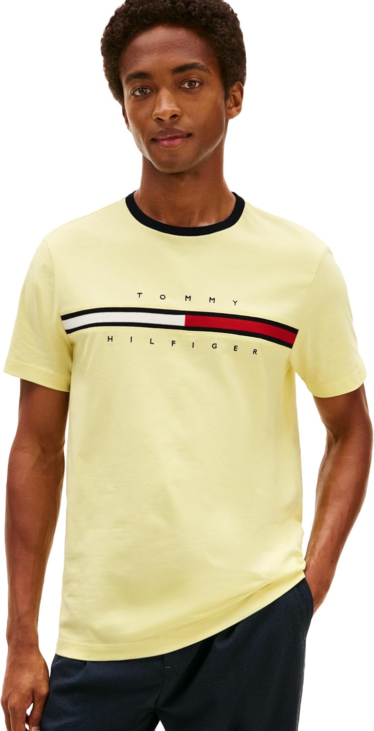 Tommy Hilfiger Men's Short Sleeve Signature Stripe Graphic T-shirt