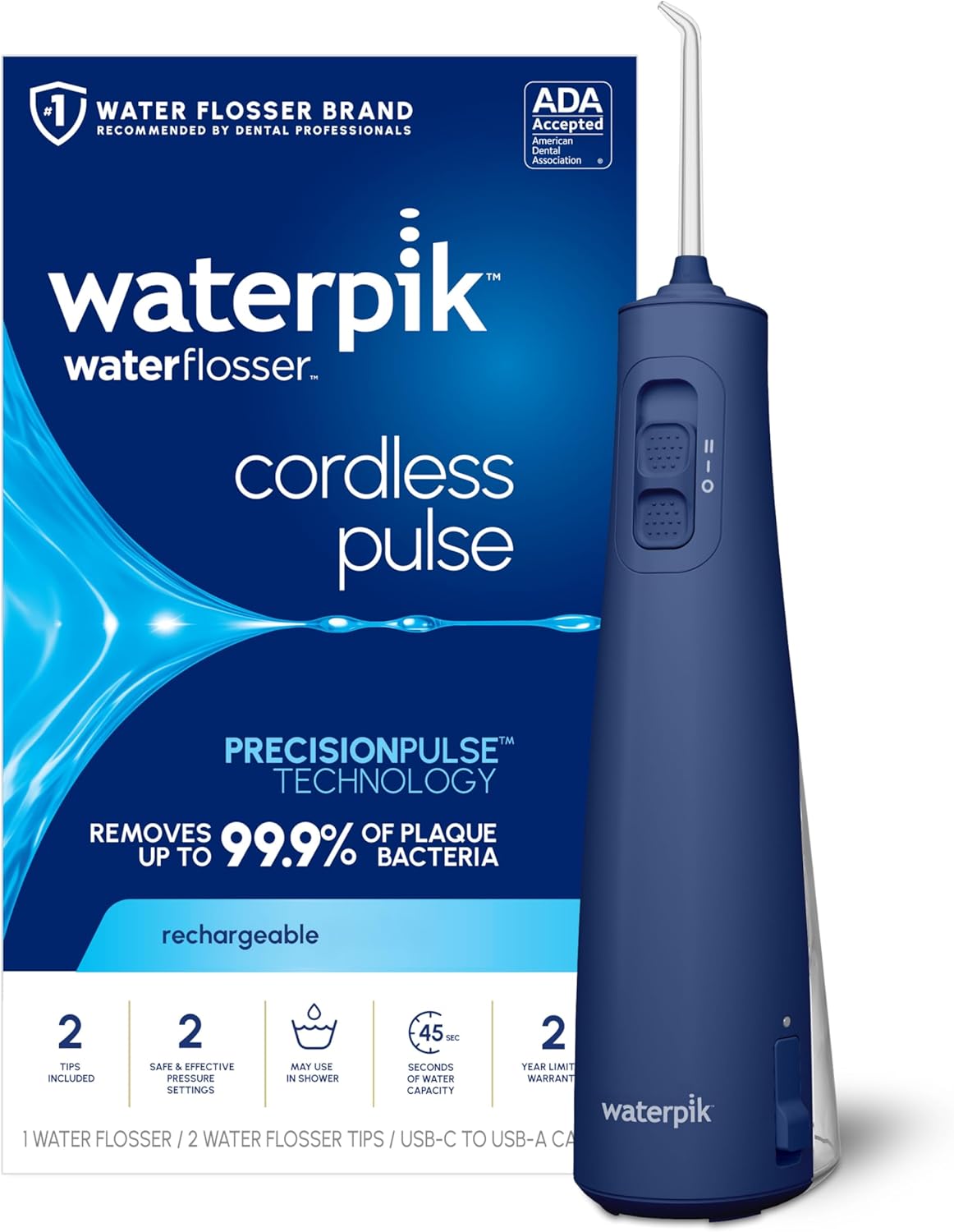 Waterpik Cordless Pulse Rechargeable Portable Water Flosser