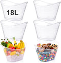 meekoo 6 Pcs Clear Plastic Ice Buckets Bulk 18L Oval Cooler