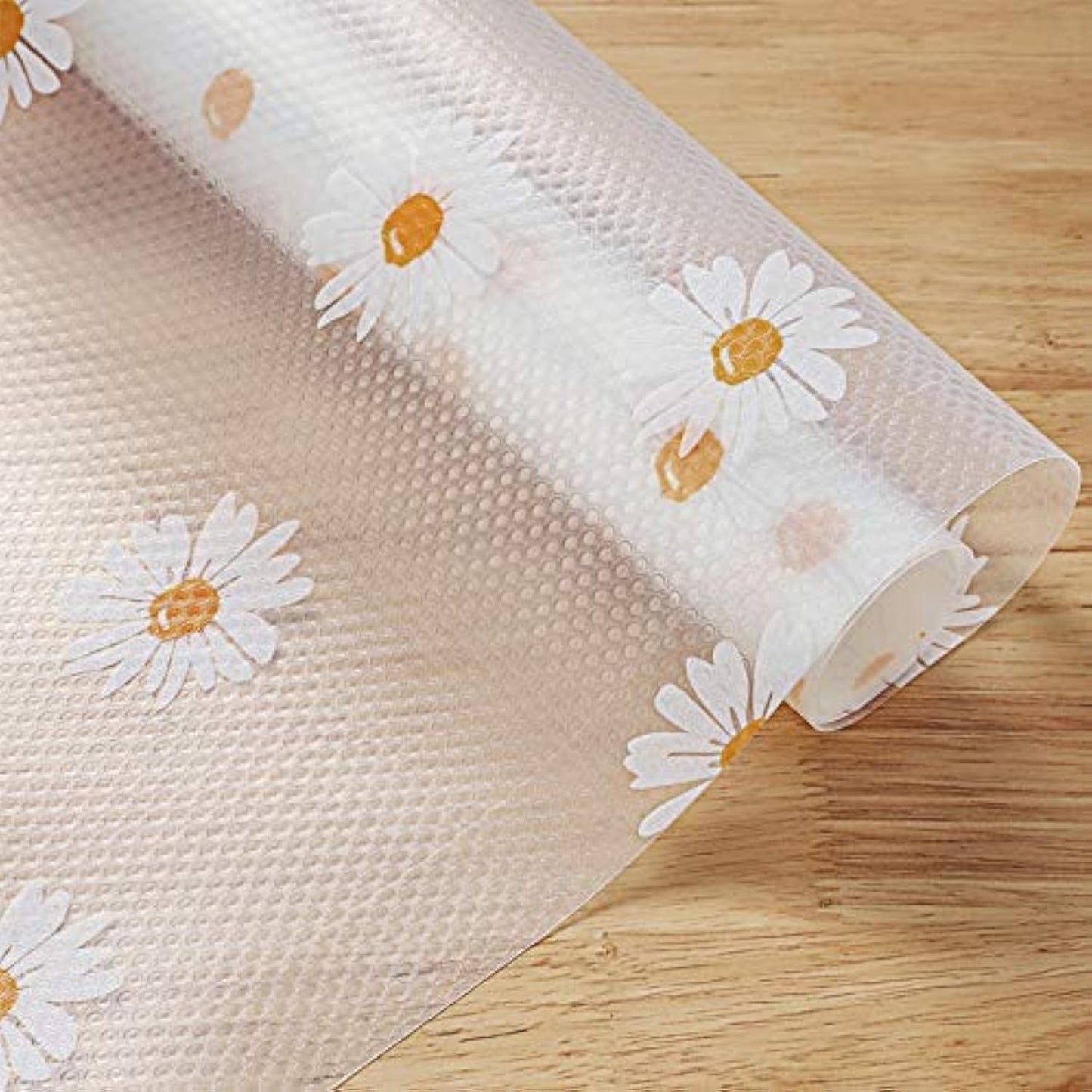 Daisy Shelf Liner for Kitchen Cabinets Non-Adhesive Floral Design