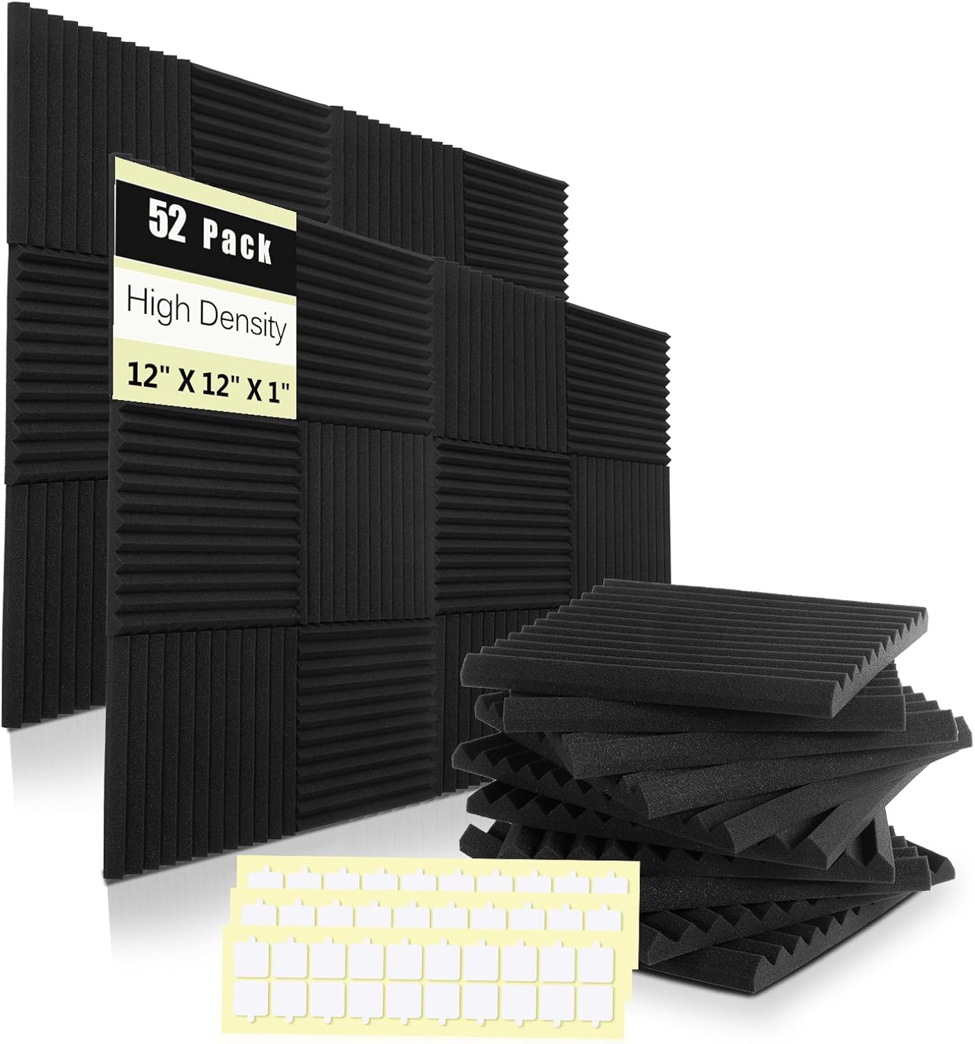 52 Pack Acoustic Panels for Professional Sound Absorption