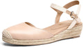 Womens Closed Toe Espadrille Wedge Sandals - 2.35in Comfort Lift