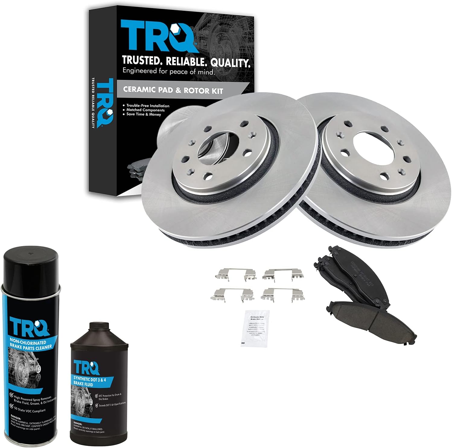 TRQ Front Brake Pad & Rotor Kit for Cadillac CTS & STS Models