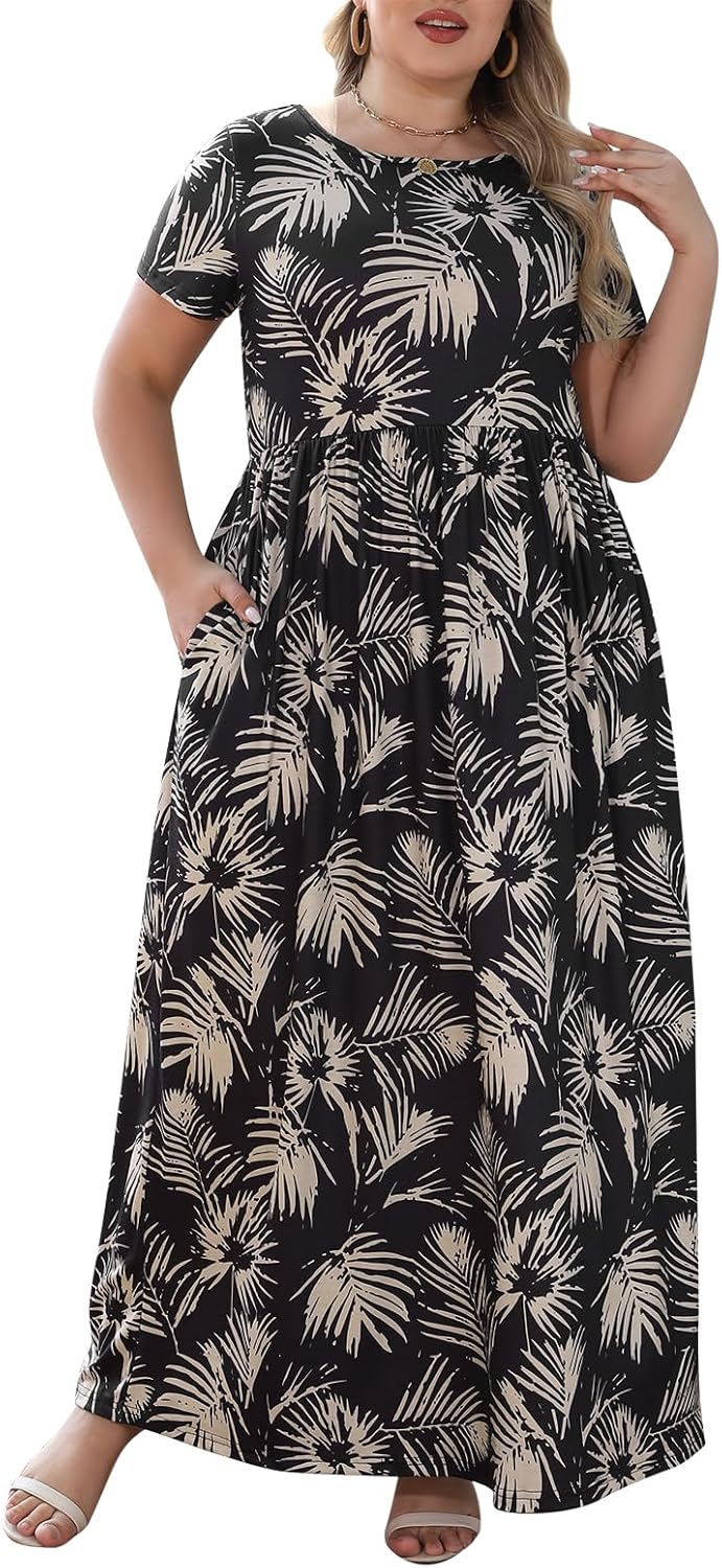 Plus Size Maxi Dresses for Curvy Women with Pockets