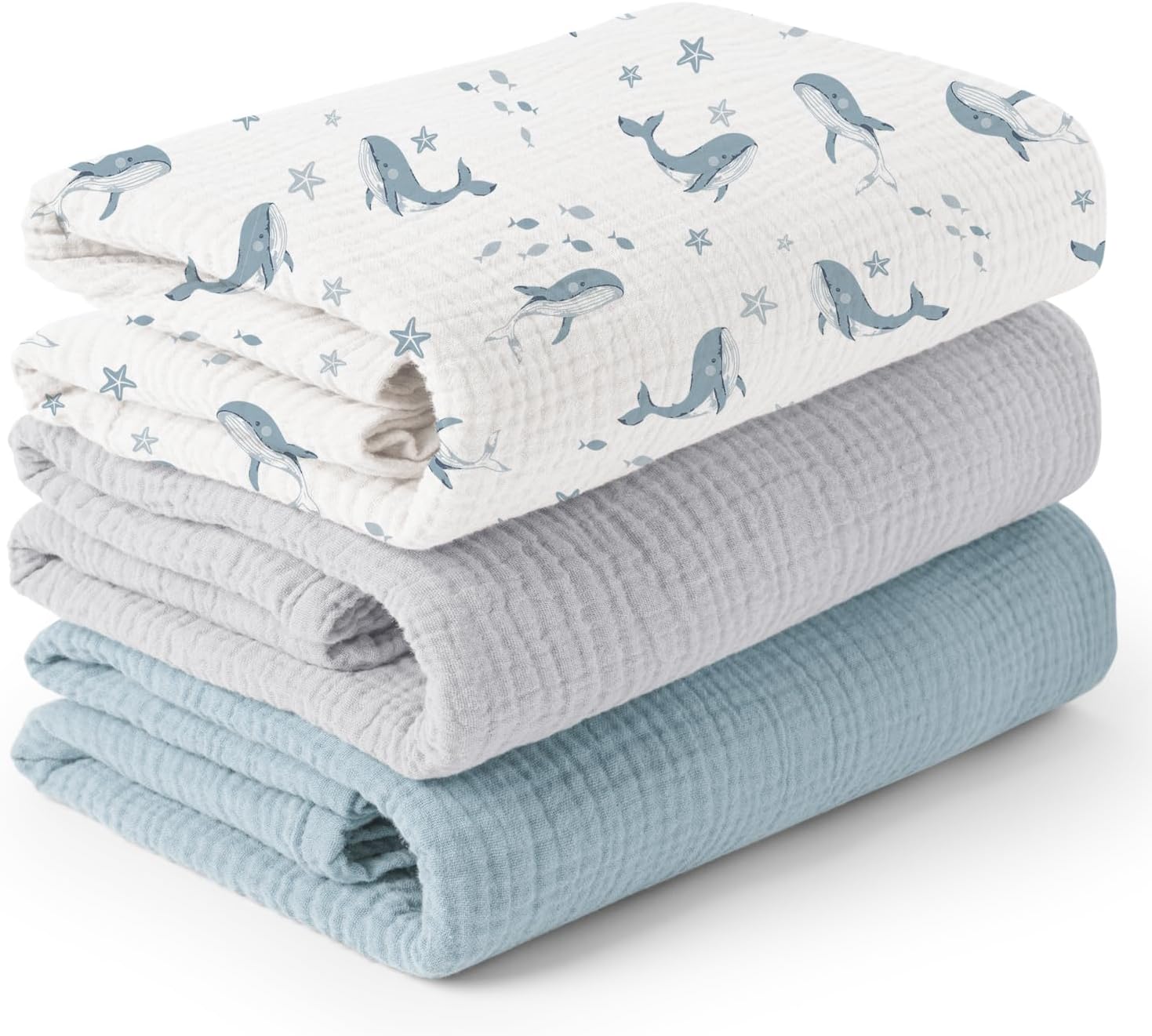 Konssy Muslin Swaddle Blankets - Soft, Breathable, Large Size