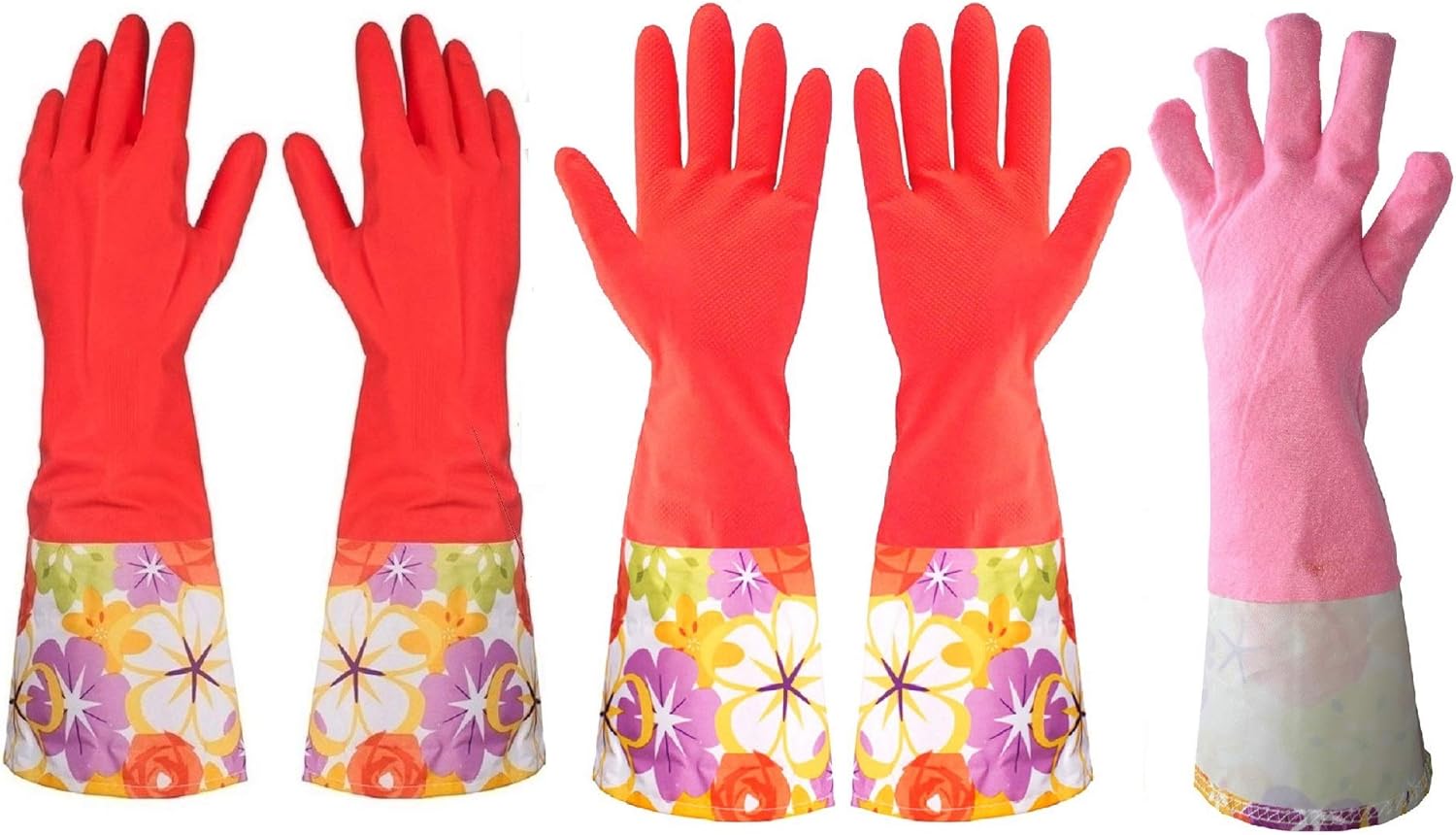 Waterproof Warm Lining Kitchen Gloves x2