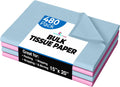Party Solids Pink & Blue Tissue Paper 15in x 20in - 480 Sheets Bulk