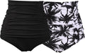 Ruched High Waisted Bikini Bottom - Flattering Vintage Shape