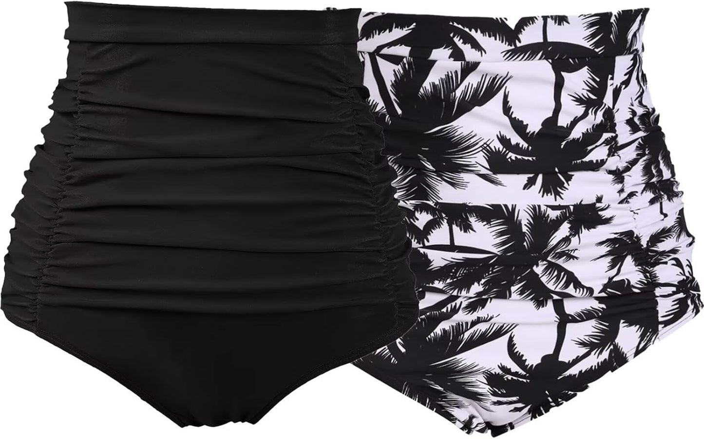 COCOPEAR Women's Ruched High Waisted Bikini Bottom for Summer Fun