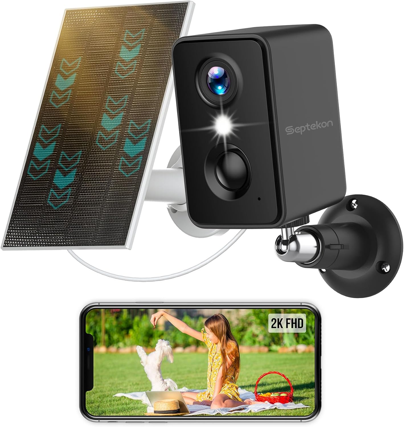 Septekon 2K Wireless Outdoor Security Camera with Night Vision