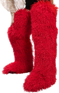 Black Thigh High Fur Boots for Women - Warm Over-the-Knee Style