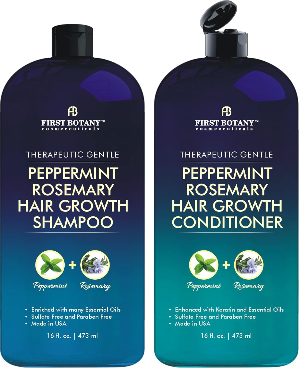 Peppermint Rosemary Hair Regrowth Set - Hydrating & Volumizing Shampoo