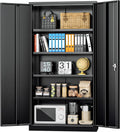INTERGREAT Black Metal Storage Cabinet Doors, 72in Locking Steel