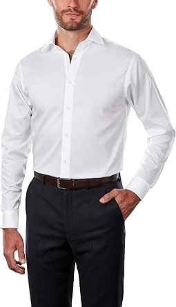 Calvin Klein Men's Dress Shirt Non Iron Herringbone for Comfort