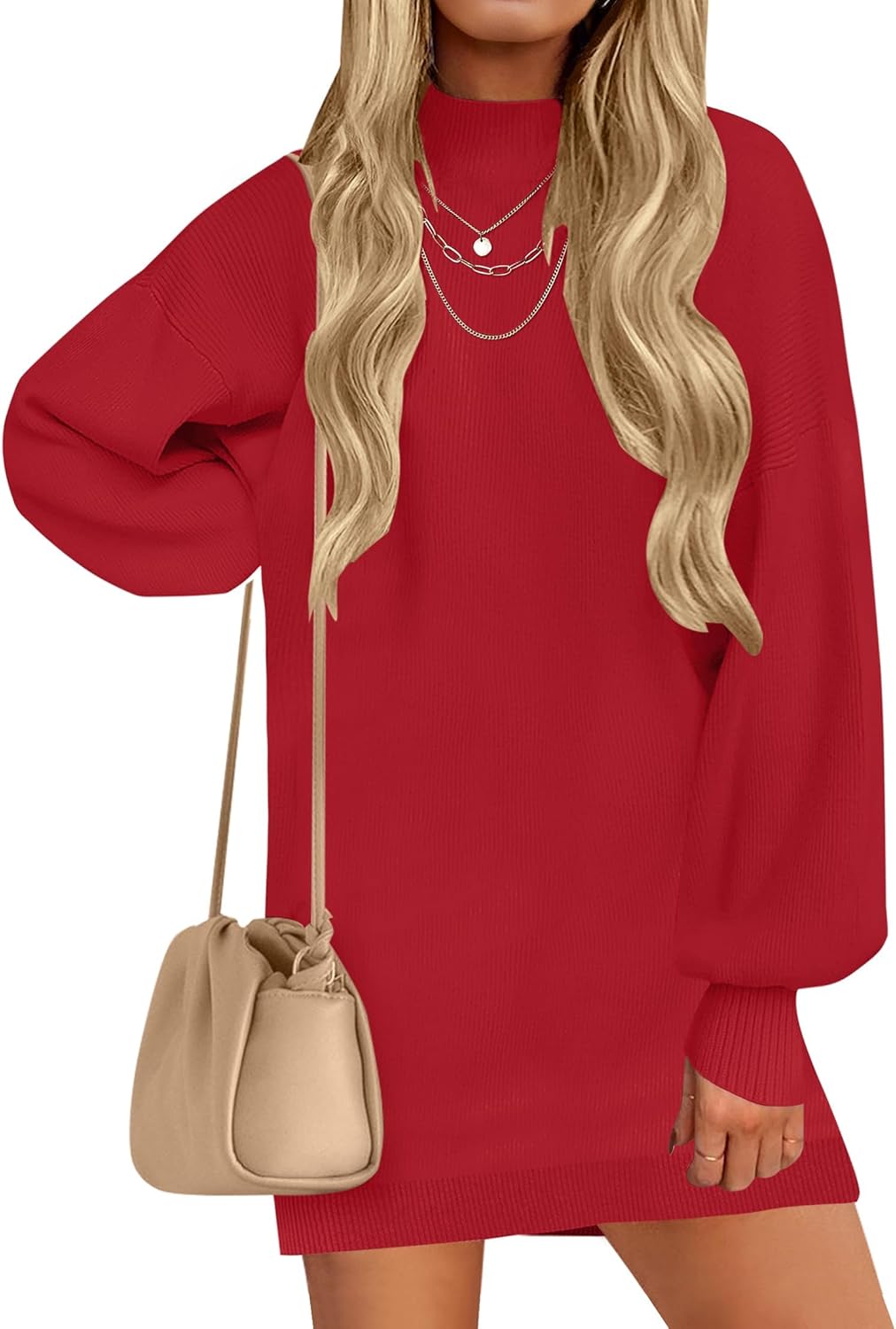 ZESICA Women's Fall Turtleneck Sweater Dress for 2025 Style