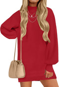 ZESICA Women's 2025 Fall Turtleneck Sweater Dress - Cozy Oversized Fit