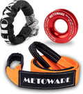 METOWARE Snatch Block Ring Winch Pulley with 1/2ft Soft Shackle
